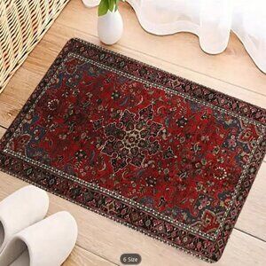 Brand New - Persian Inspired Area Rug, Non-Slip, Stain-Resistant, Machine Washab